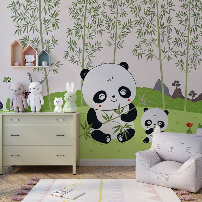 Cute panda wallpaper | Bamboo and nature scene