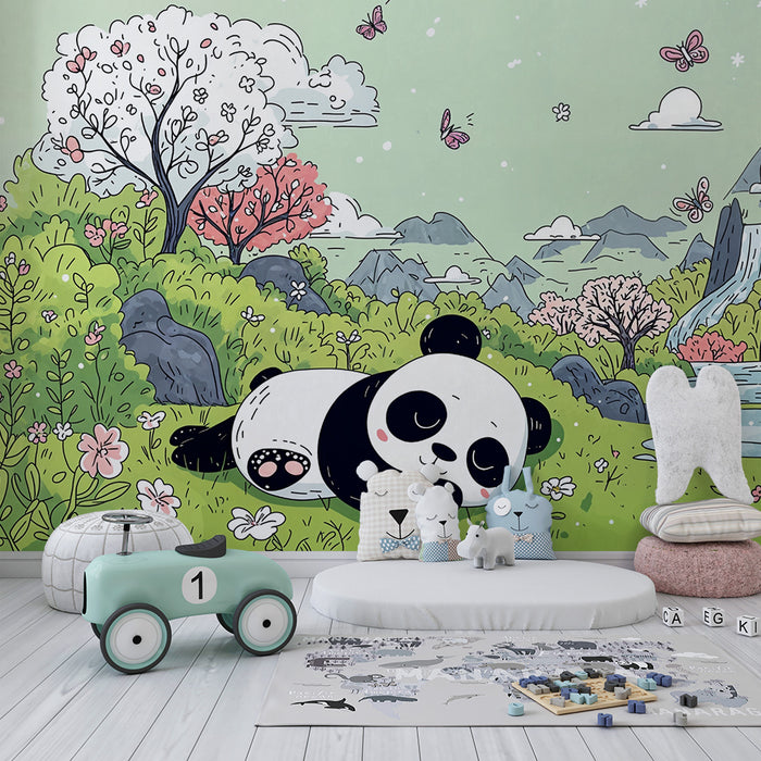 Tapeta s pandami | Scéna kúzelného prírodného prostredia