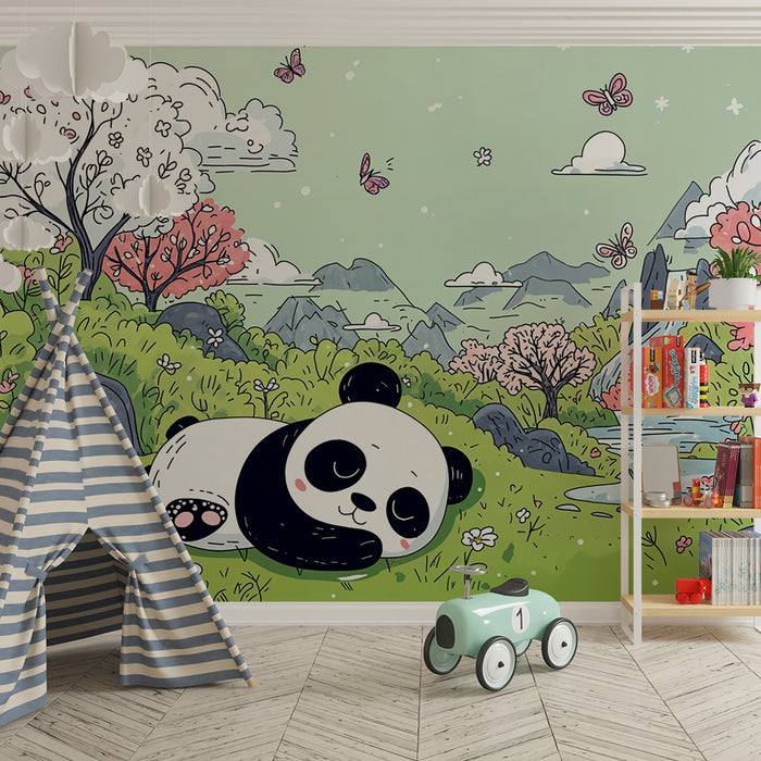 Tapeta s pandami | Scéna kúzelného prírodného prostredia