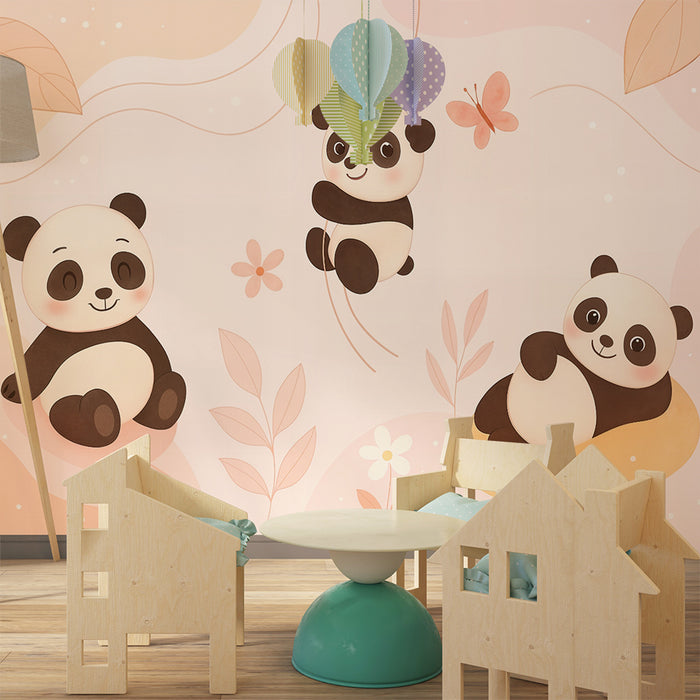Papel pintado pandas | Ambiente suave y lúdico