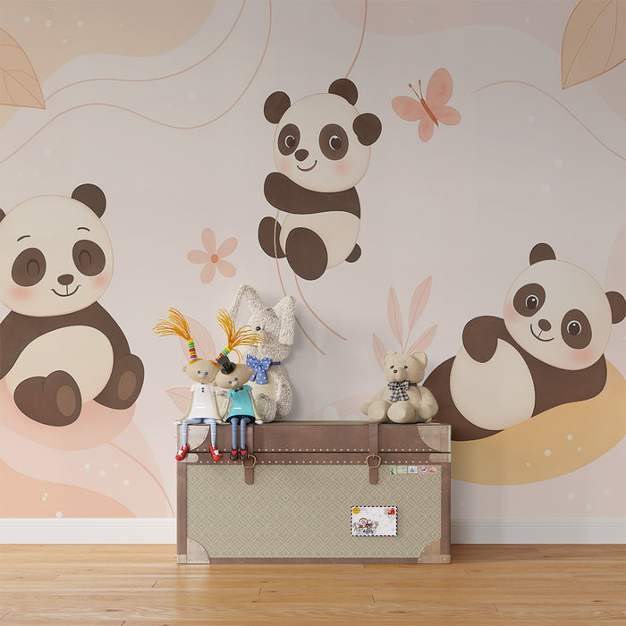Papel pintado pandas | Ambiente suave y lúdico