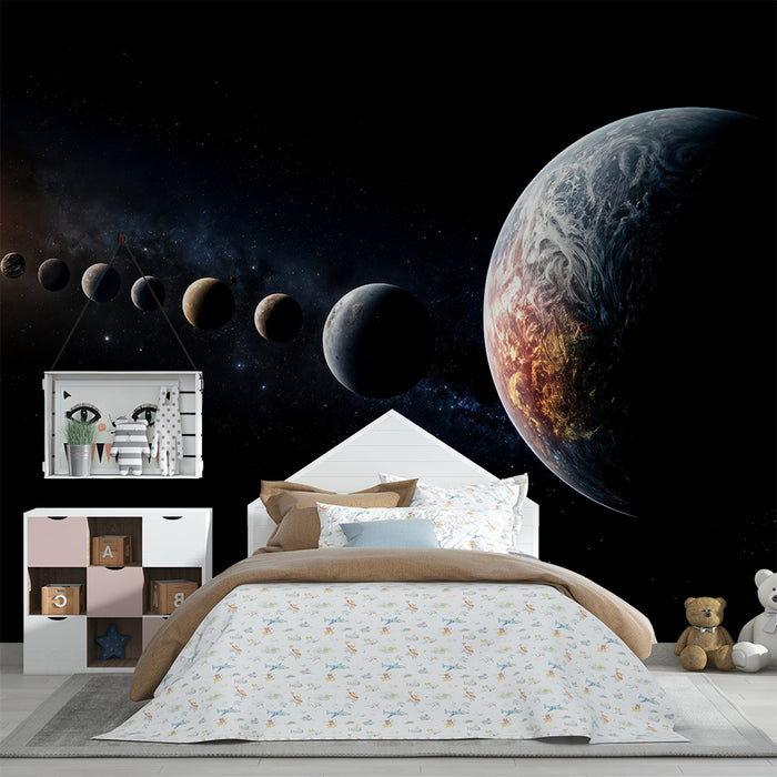 Lastenhuoneen tapetti | Systeemi avaruudessa upea