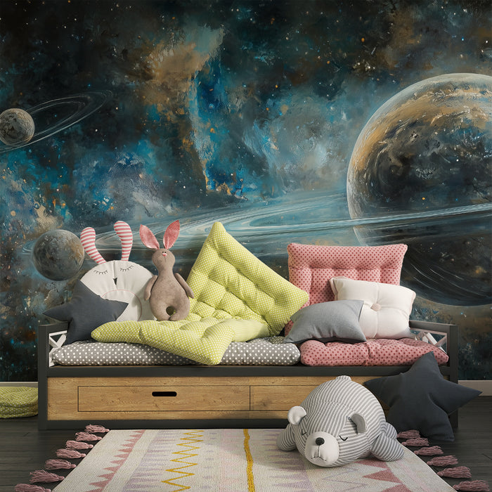 Lastenhuoneen tapetti | Galaksin universumi ja planeetat