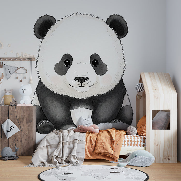 Dětské tapety | Roztomilá sedící panda s něžným pohledem
