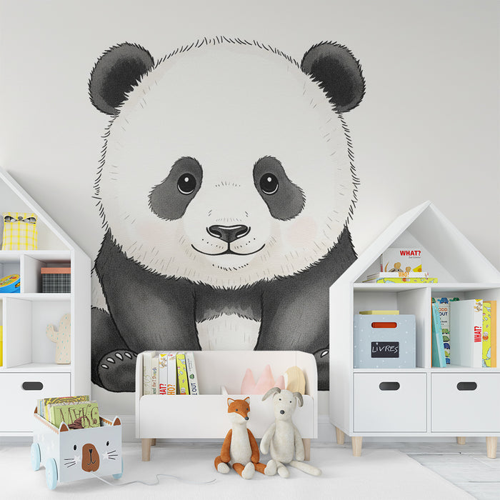 Dětské tapety | Roztomilá sedící panda s něžným pohledem