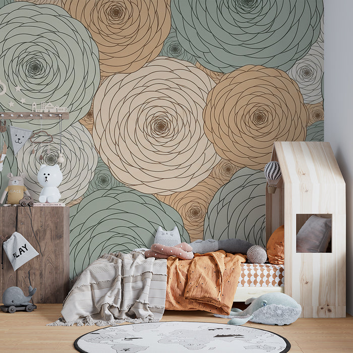 Babyzimmer Tapete | Rosenranken-Muster