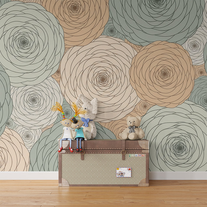 Babyzimmer Tapete | Rosenranken-Muster