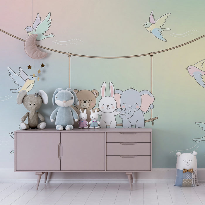 Barntapet | Djurvänner på en gungbräda