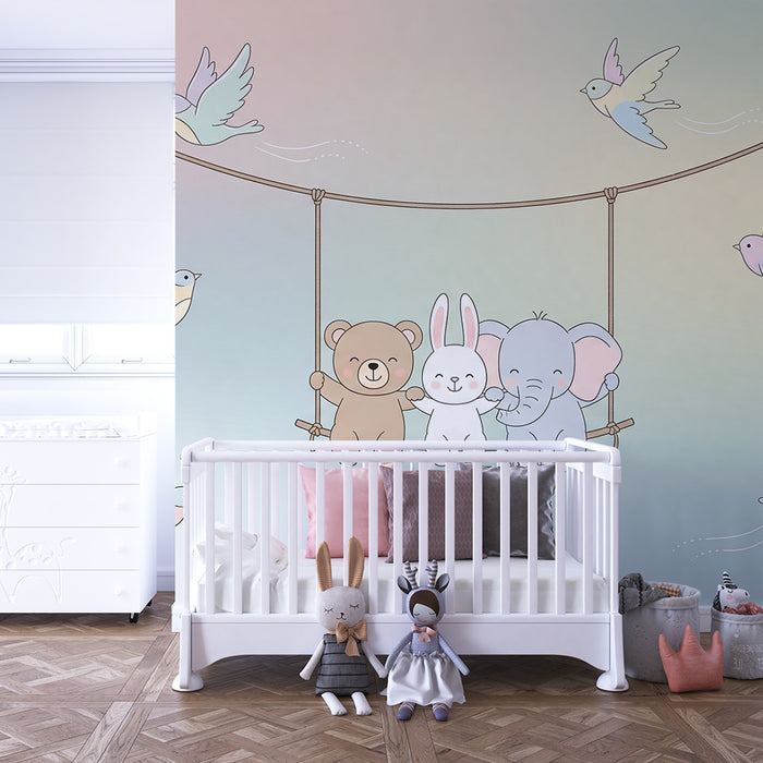 Barntapet | Djurvänner på en gungbräda