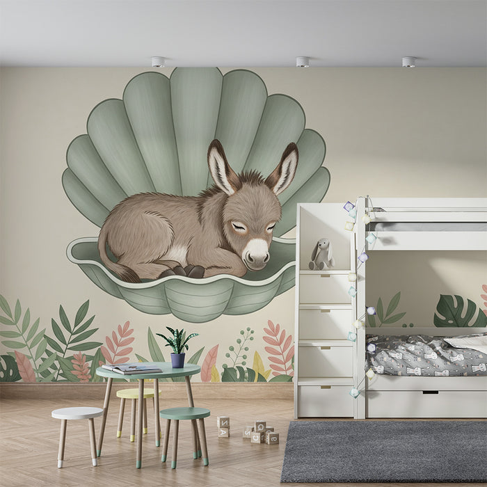 Barntapet | Sovande åsna i en snäcka