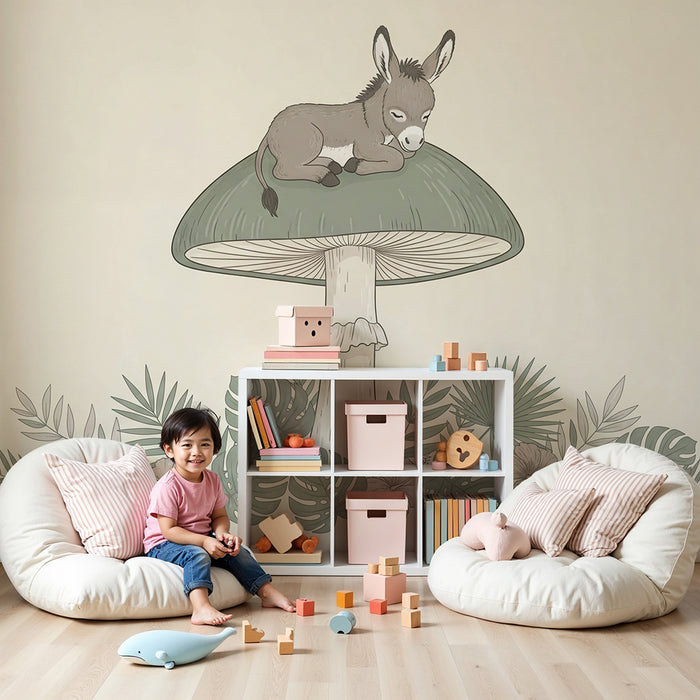 Barntapet | Sovande åsna på en svamp