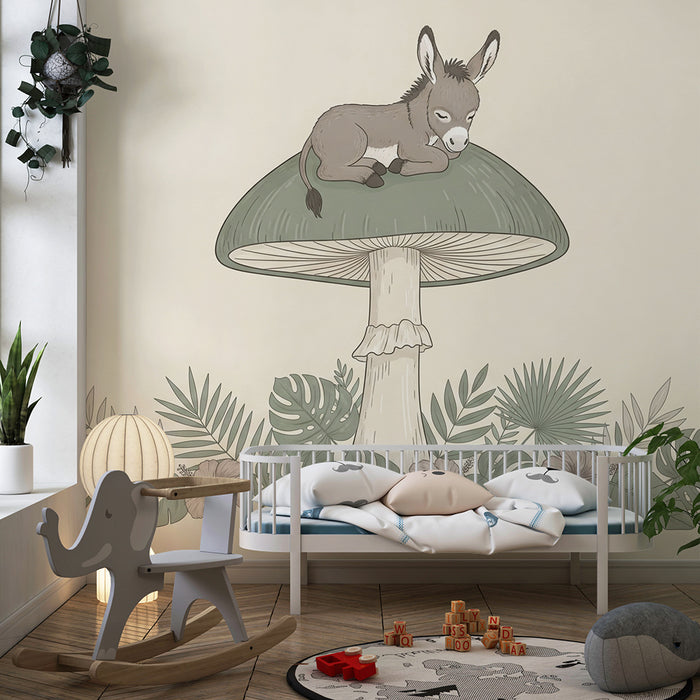 Barntapet | Sovande åsna på en svamp