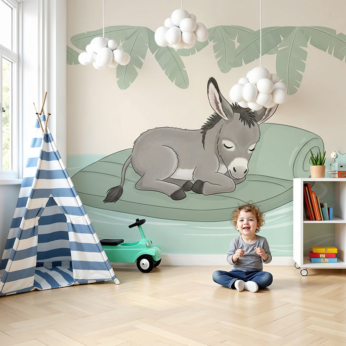 Barntapet | Sovande åsna på en badring