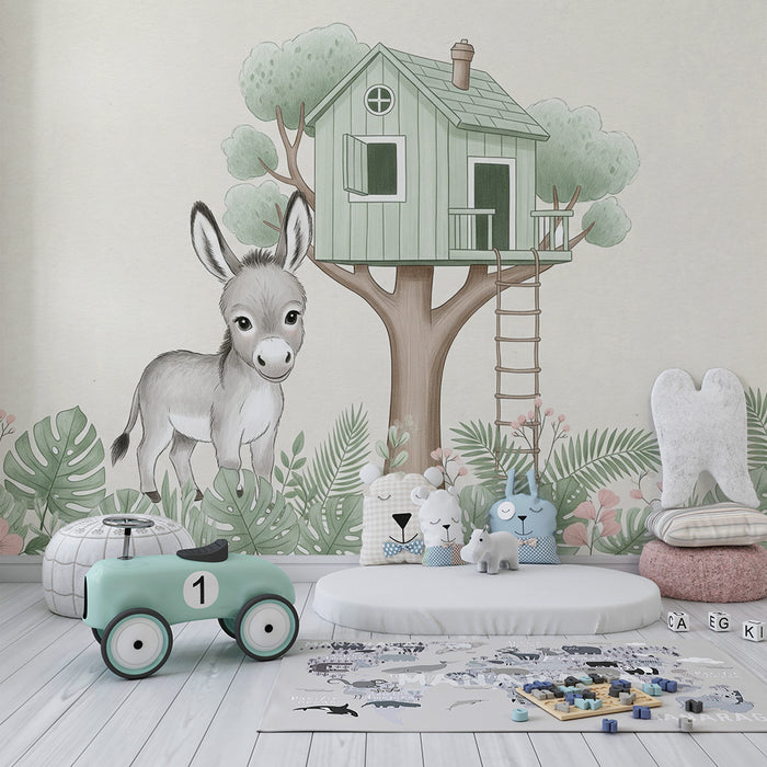 Barntapet | Åsna och hus i trädet