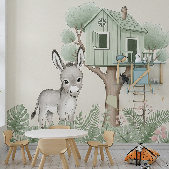 Barntapet | Åsna och hus i trädet
