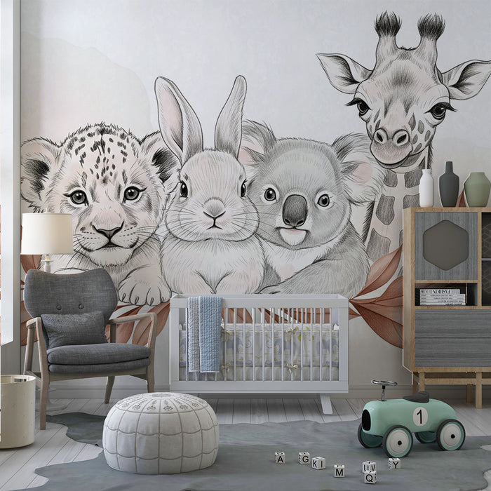 Barntapet | Bedårande djur och lövverk