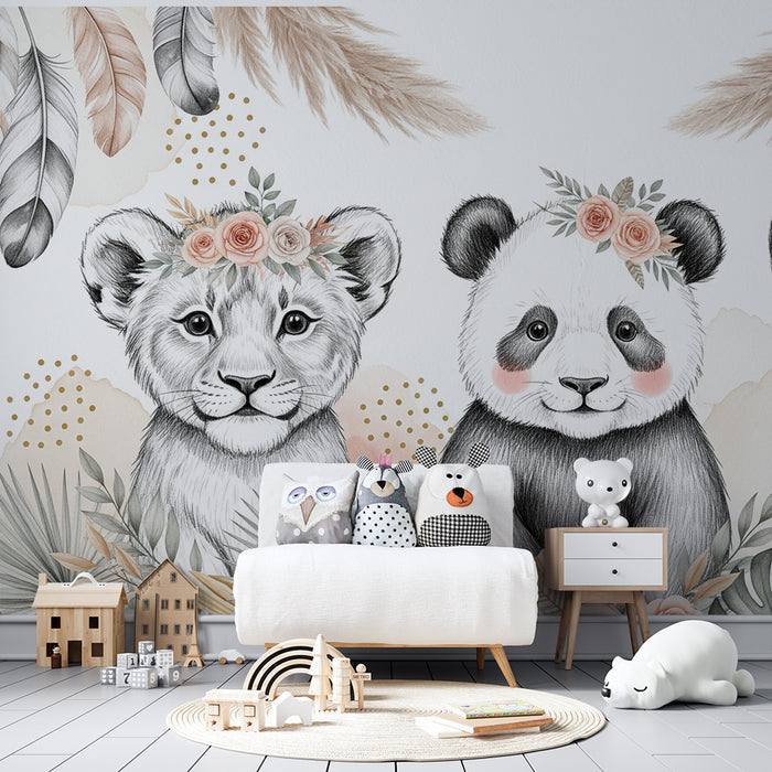 Barntapet | Bedårande djur och blommor