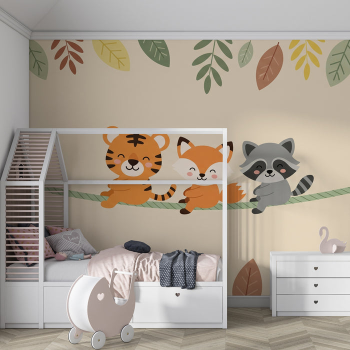 Papel de parede quarto bebê | Приятелски животни в гората