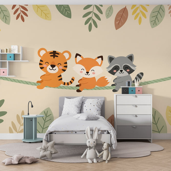 Papel de parede quarto bebê | Приятелски животни в гората