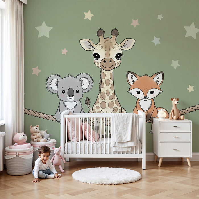 Barntapet | Djur som sitter på en rep