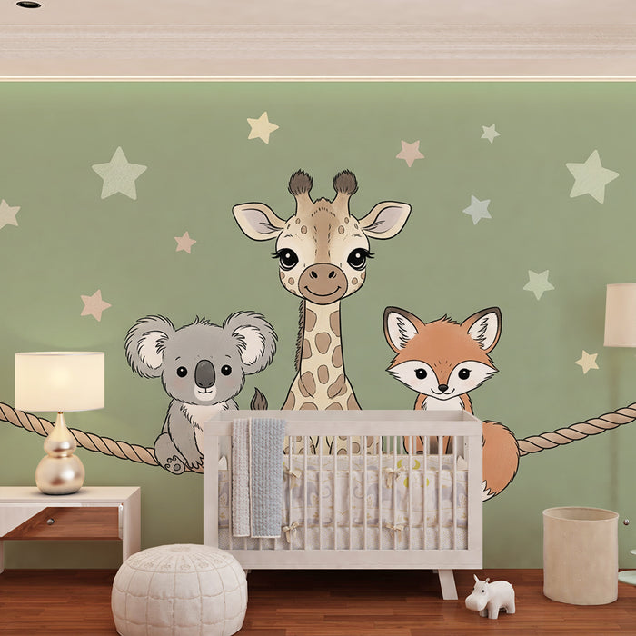 Barntapet | Djur som sitter på en rep