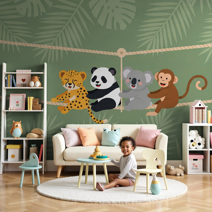 Papel de parede quarto bebê | Αστεία ζωάκια της ζούγκλας