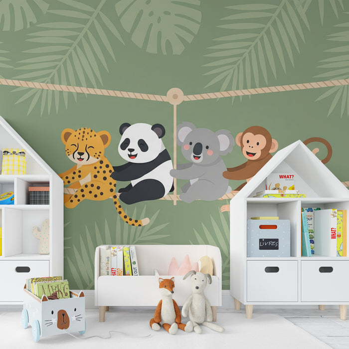 Papel de parede quarto bebê | Αστεία ζωάκια της ζούγκλας