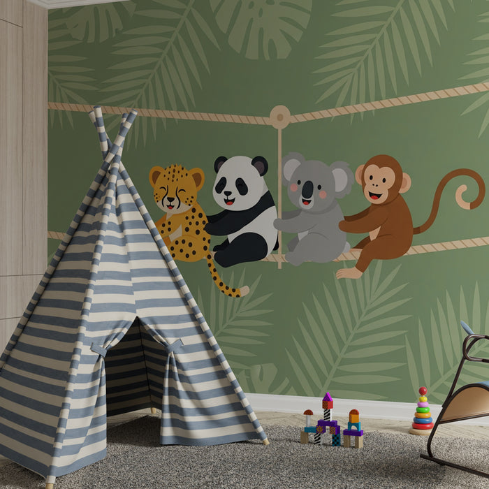 Papel de parede quarto bebê | Αστεία ζωάκια της ζούγκλας
