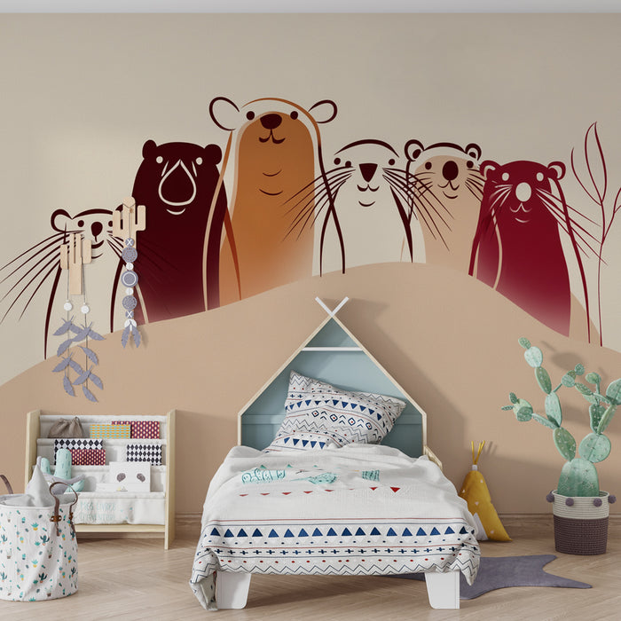 Papier peint chambre bébé | Animaux marins aux sourires enjoués