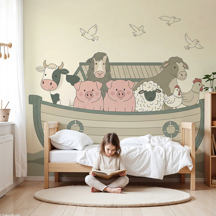 Barntapet | Söta djur på en båt