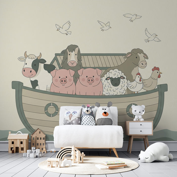 Barntapet | Söta djur på en båt