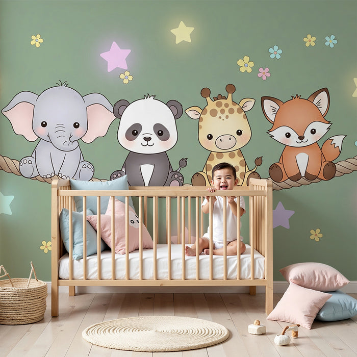 Barntapet | Söta djur på en snöre