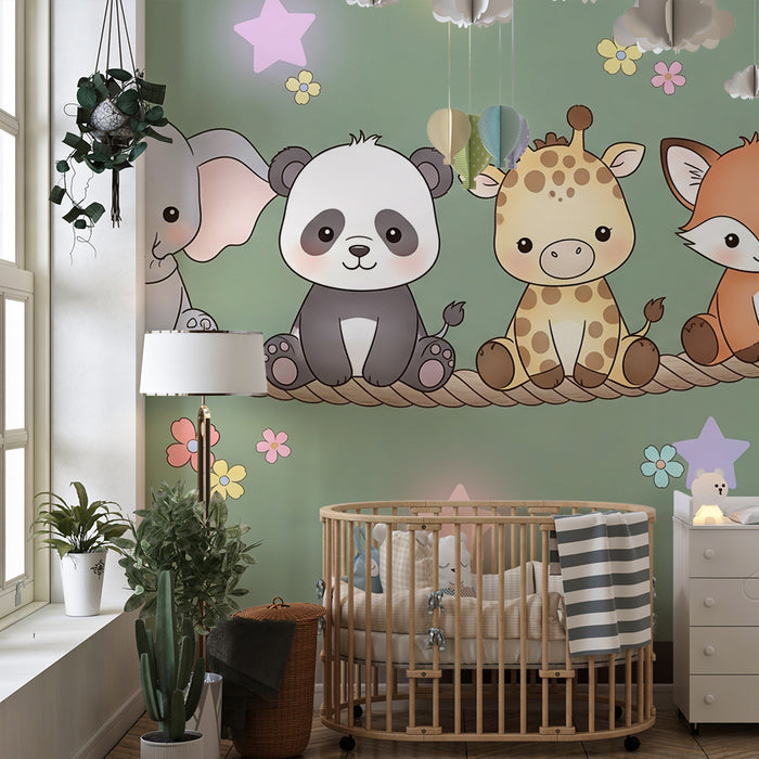 Barntapet | Söta djur på en snöre