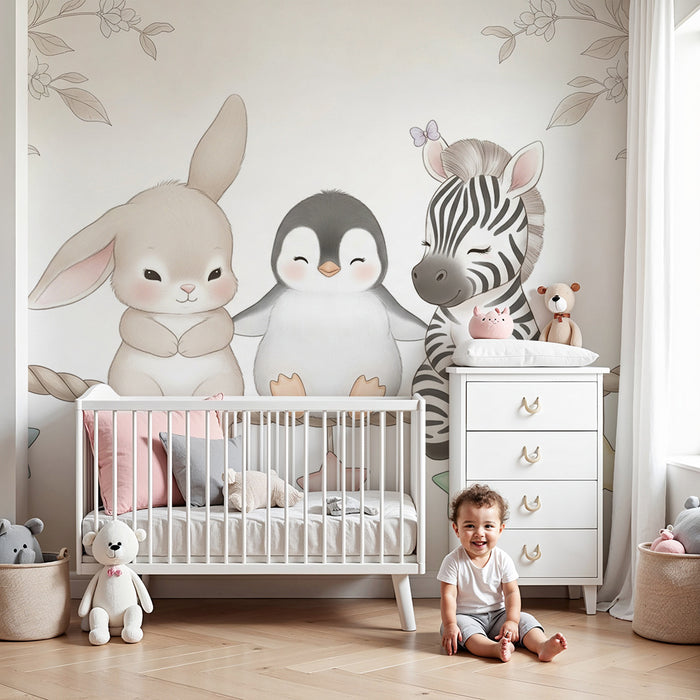 Barntapet | Söta hängande djur med stjärnor