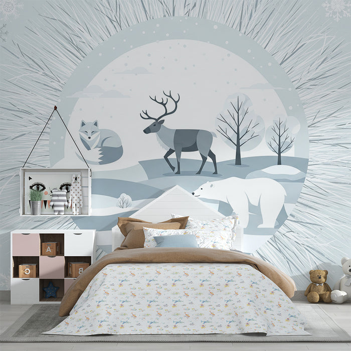 Barntapet | Polara djur i lugn vinterlandskap