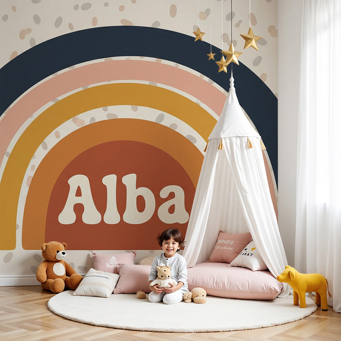 Tapet za bebe sobu | Šareni duga s nježnim uzorcima