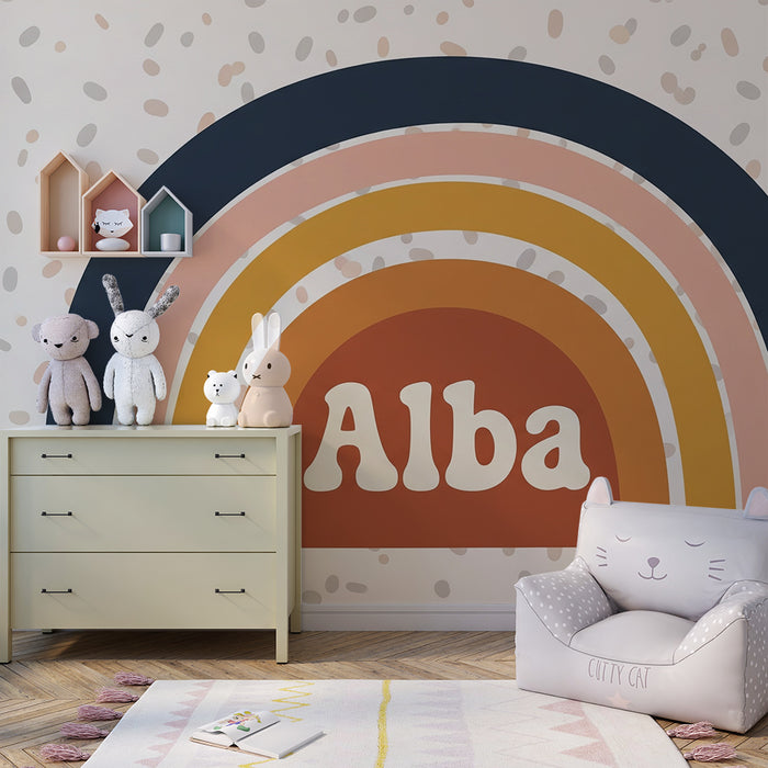 Tapet za bebe sobu | Šareni duga s nježnim uzorcima