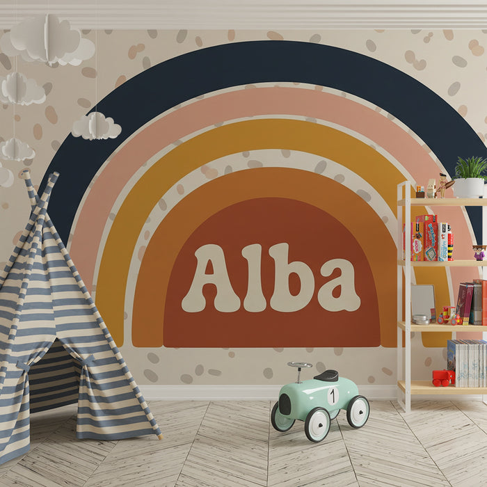 Tapet za bebe sobu | Šareni duga s nježnim uzorcima