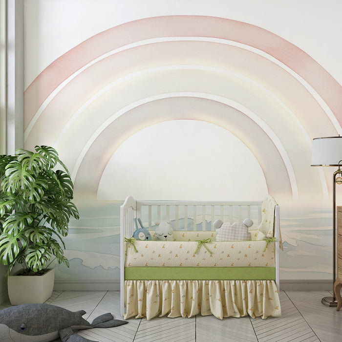 Barntapet | Mjuk regnbåge över lugnande vågor