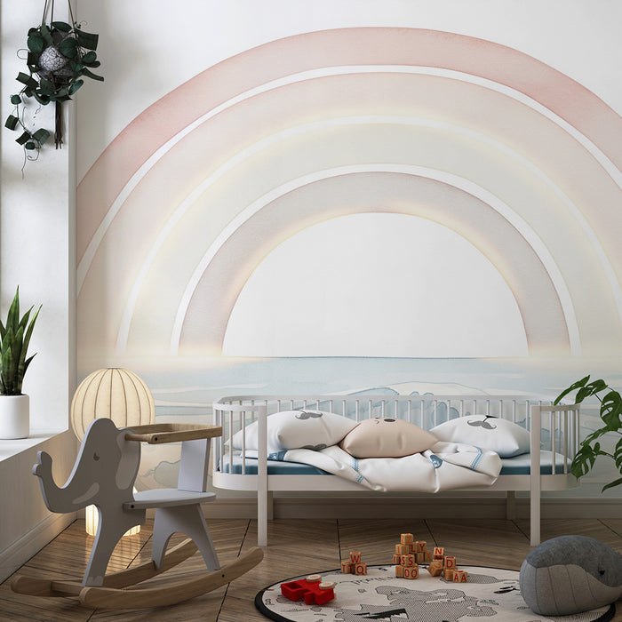Barntapet | Mjuk regnbåge över lugnande vågor