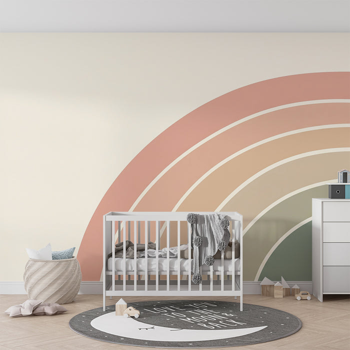 Barntapet | Mjuk regnbåge i pastellfärger