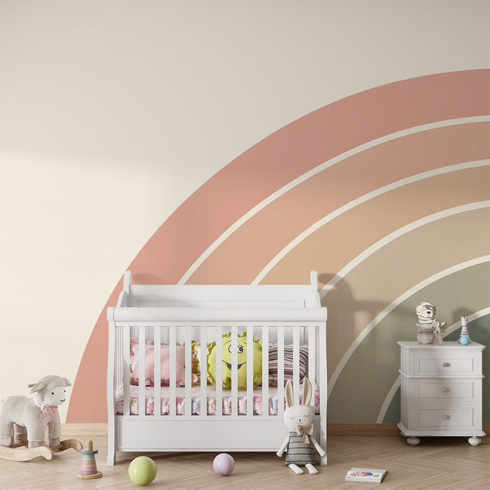 Barntapet | Mjuk regnbåge i pastellfärger