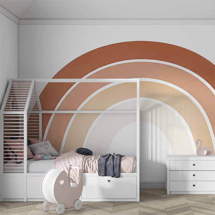 Barntapet | Mjuk regnbåge i terrakotta och pastellfärger