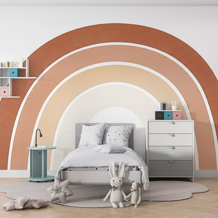 Barntapet | Mjuk regnbåge i terrakotta och pastellfärger