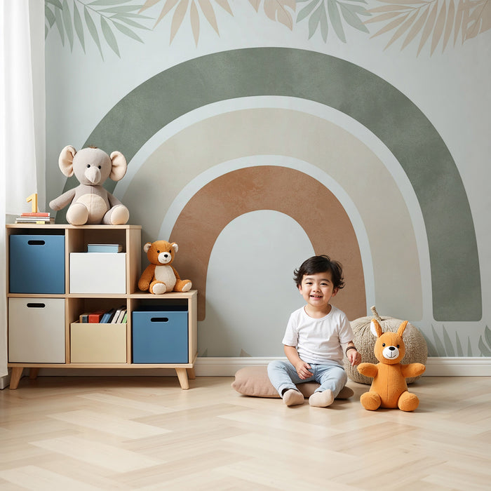 Barntapet | Mjuk regnbåge omgiven av tropisk lövverk