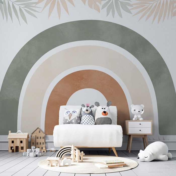 Barntapet | Mjuk regnbåge omgiven av tropisk lövverk