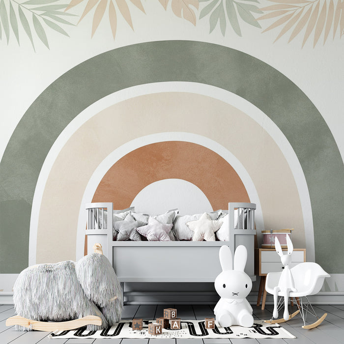 Barntapet | Mjuk regnbåge omgiven av tropisk lövverk