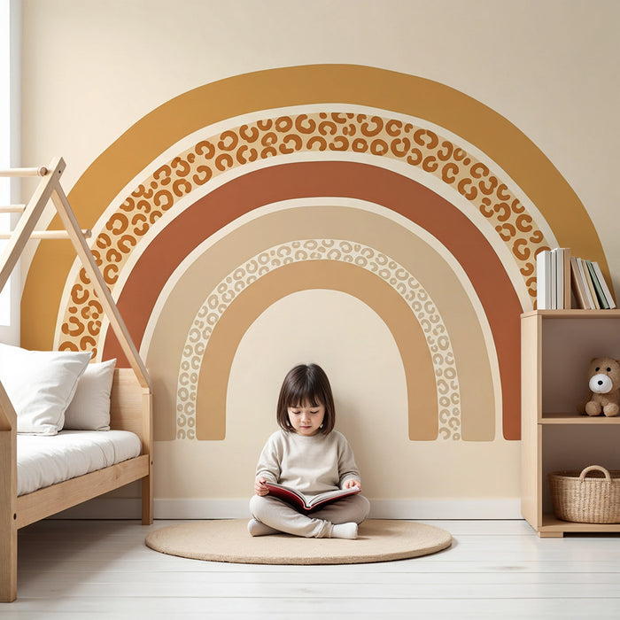 Barntapet | Mjuka regnbågar och djurmönster