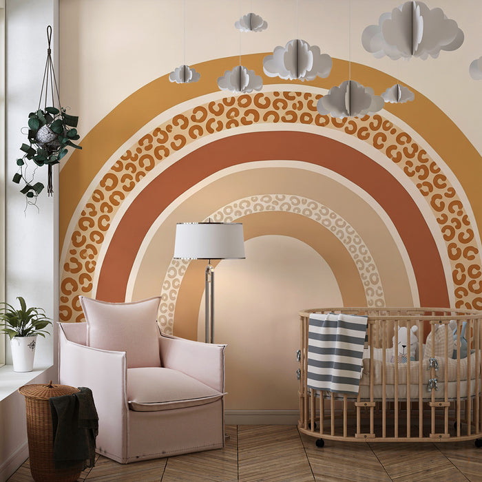 Barntapet | Mjuka regnbågar och djurmönster