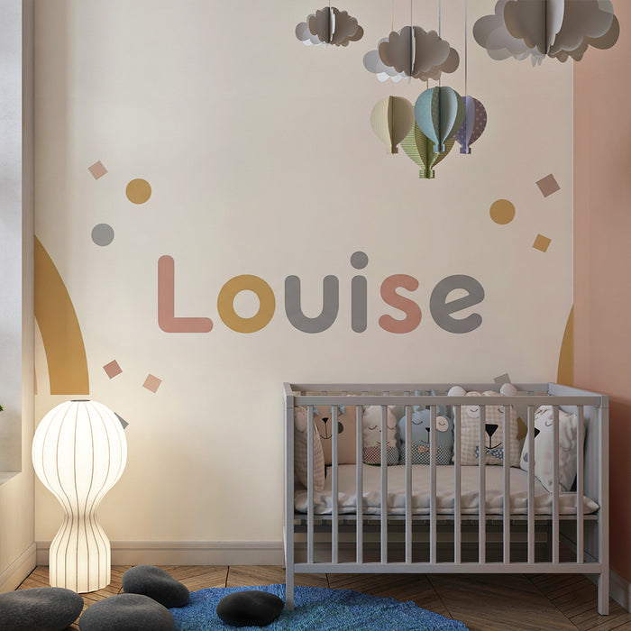 Tapeta dětského pokoje | Jemný duhový a hravé motivy pro teplou atmosféru